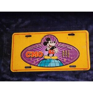 Vintage Disney CMO Cast Member Only Mickey Mouse Metal Car Tag Mid-1990s